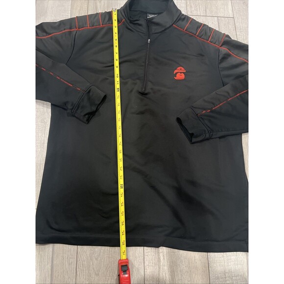 Rare Nike Golf Sweater Jacket Men XL Black Red 1/4 Zip Pullover Dri Fit tiger - Picture 5 of 7